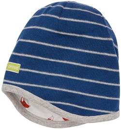 loud + proud Unisex Kinder Wendemütze Ringel, GOTS Zertifiziert Beanie-Mütze, Ultramarine, 51-52 EU von loud + proud