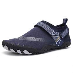 lovejin Damen Herren Schnell Trocknend Wasserschuhe Atmungsaktiv Strandschuhe Leicht Schwimmschuhe Outdoor Sport Barfußschuhe Navy Blau 40 EU (Etiketten:41) von lovejin