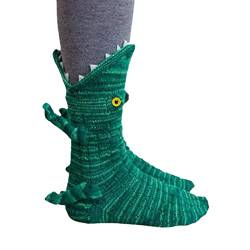 Krokodil Socken | Tiermuster Socken | Gestrickte Stricksocken Hai Socken | Kuschel Knitting Tier Socks Moderne Strick Fischsocken | Gestrickte Socken | Schräge Süße Socken Winterwärme von lovemetoo