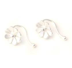 Blumen Ohrclips aus 925 Sterling Silber von loveyourdiamonds