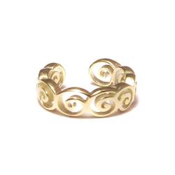 Kringel Gold Ear Cuff aus echtem 585 Gelbgold von loveyourdiamonds