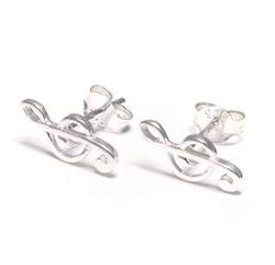 Notenschlüssel Ohrstecker aus 925 Sterling Silber von loveyourdiamonds