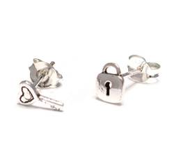 Ohrstecker Der Schlüssel zu meinem Herzen aus 925 Sterling Silber von loveyourdiamonds