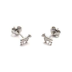 Ziege Ohrstecker echt Silber, 925 Ohrstecker nickelfrei, Ziege Ohrringe, Geschenk Tier Liebhaber, Damen und Herren Ohrstecker von loveyourdiamonds