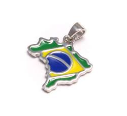 loveyourdiamonds Fussball WM Anhänger aus 925 Sterling Silber: Brasilien von loveyourdiamonds