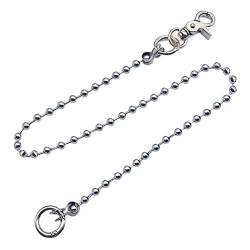 Perlen Hosenkette für Hosen Jeans Overalls Hip Hop Geldbörse Kette Gürtel Ketten Taillenkette Körperschmuck für Männer Frauen 1 Pack, silber, Einheitsgröße von luchike