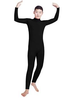 Jungen Herren Lycra Spandex Rollkragen Langarm One Piece Dancewear Unitard Bodysuit (schwarz, XS) von lucky baby store