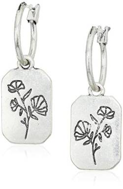 Lucky Brand Floral Tag Hoop Earrings, Silver, One Size (JWEL4759) von lucky brand