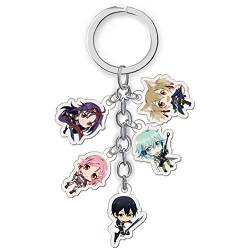 lunanana Sword Art Online Schlüsselanhänger, Anime-Charaktere Asuna Kirito Anhänger Schlüsselanhänger für Partyzubehör Sommer Camp Preise Geldbörse Tasche (H37) von lunanana