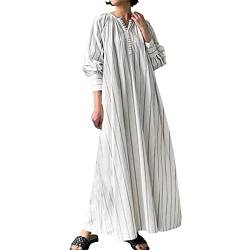 luohaibell Damen Kleider Abaya Muslim für Frauen Gebetskleid Volle Länge mit Hijab Dubai Rock Große Größe Elegant, weiß, Small von luohaibell