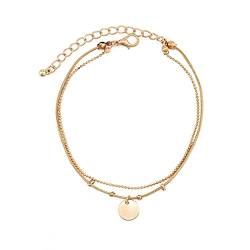 luoluoluo Boho Fußkettchen 925 Sterling Silber Gold Anklet Sommer Einfache Fußkette Beach Knöchel Ketten Schmuck für Frauen und Mädchen von luoluoluo