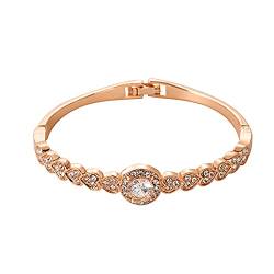 luoluoluo Damen Armreif Gold Gold Charme Verstellbar 925 Silberkette Exquisite Elegante Einzigartige Armbänder Luxus Schmuck Mode Party Zirkon Armband Jubiläum Geburtstagsgeschenke von luoluoluo