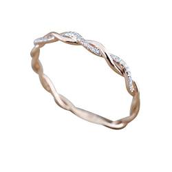 luoluoluo Damen Ring Silber 925 Offener Verstellbar Zirkonia Ringe Liebesring Silberringe Retro Opal Ring Ehering Verlobungsring Schmuck Frauen für Geburtstag Valentinstag (#011—Roségold, 8) von luoluoluo