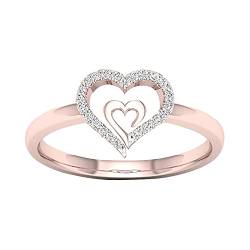 luoluoluo Damen Ring Silber 925 Offener Verstellbar Zirkonia Ringe Liebesring Silberringe Retro Opal Ring Ehering Verlobungsring Schmuck Frauen für Geburtstag Valentinstag (#021—Roségold, 6) von luoluoluo