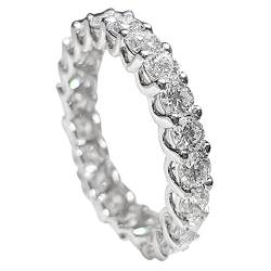luoluoluo Damen Ringe Mode Zirkonia Bling Diamant Verlobungsring 925 Sterling Silber Ringe Schmuck Geschenk für Ihren Liebhaber von luoluoluo
