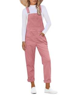 luvamia Cord-Overall für Damen, verstellbare Träger, modischer Latz-Overall mit Tasche, konisches Bein, trendiger 90er Jahre, Dusty Rose, Large von luvamia