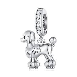 Nette Hund Pudel Charms 925 Sterling Silber Haarige Pudel Pet Charms Anhänger Fits Pandora Charms Armband Halskette für Frauen von luvhaha