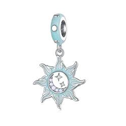 Opal Sonne Mond Stern Charms Astrolabe Charms Sterling Silber Sonnenschein Charms Anhänger fit Pandora Charms Armband Halskette für Frauen von luvhaha