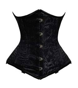 luvsecretlingerie Damen Taillentraining Schwerlast Doppelt Stahl Knochen Unterbrust Korsett Steampunk Gothic Brokat Corsage #8801-BRO von luvsecretlingerie