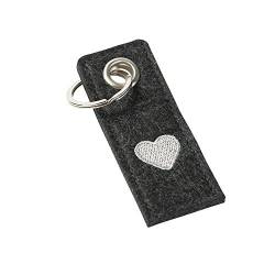 luxdag Schlüsselanhänger aus Filz (Farbe & Stickerei wählbar) - Filzanhänger für Schlüsselbund & Schlüsselkette von luxdag