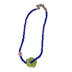 lxuebaix Böhmische Perlenkette, bonbonfarbene kleine Blumensamenperlen, kurze Acryl-Halskette, Sommer-Reisperlen-Halskette, Schmuck von lxuebaix