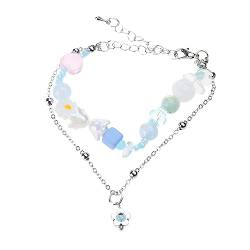 lxuebaix Bohemian-Perlen-Halskette, Blumen-Armband, farbige Samenperlen, hochwertige Kristall-Halskette, Sommer-Harz-Halskette, Schmuck von lxuebaix
