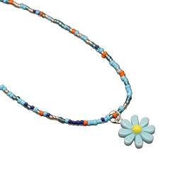 lxuebaix Bohemian-Perlen-Halskette, Sommer-Reisperlen-Blumen-Halskette, Hawaii-Strand-Halskette, Schmuck, geeignet für Damen und Mädchen, Blumen-Halskette, 1# von lxuebaix