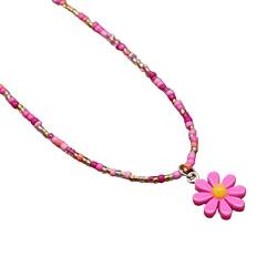 lxuebaix Bohemian-Perlen-Halskette, Sommer-Reisperlen-Blumen-Halskette, Hawaii-Strand-Halskette, Schmuck, geeignet für Damen und Mädchen, Blumen-Halskette, 7# von lxuebaix
