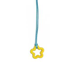 lxuebaix Bunte Acryl-Stern-Anhänger-Halskette für Frauen, modische süße Fünfeck-Halskette, verstellbare Wachsfadenkette von lxuebaix