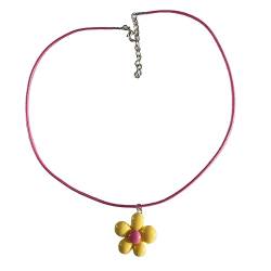 lxuebaix Bunte Blumen-Halskette, Statement-Anhänger-Halskette, floraler Halsschmuck, Seil-Halskette, perfektes Geschenk für Frauen und Mädchen von lxuebaix