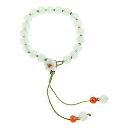lxuebaix Elegante runde Jade-koreanische Armbänder, weiße Farbe, Pfirsichblüten-Partygeschenke für Frauen und Mädchen, Modeschmuck-Accessoires von lxuebaix