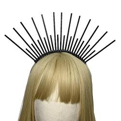 lxuebaix Gothic-Stirnband, Prinzessinnen-Kopfbedeckung, Festzug, Abschlussball, Party-Requisiten, Spikes, Vintage-Diademe, Haarreifen für Gottheitsfrauen von lxuebaix