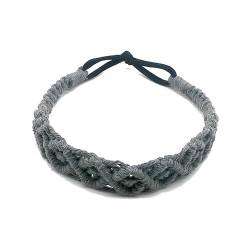 lxuebaix Handgewebte Baumwollseil-Häkelstirnbänder, elastisches, breites, geflochtenes Haarband, böhmischer Haarschmuck für Frauen und Mädchen von lxuebaix