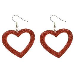lxuebaix Herz-Ohrringe für Frauen, hohle glitzernde Herz-Statement-Ohrringe, Valentinstagsgeschenk, leichte Acryl-Herz-Ohrringe von lxuebaix
