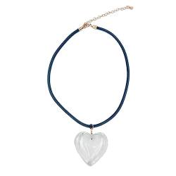 lxuebaix Herz-Stil-Charm-Anhänger-Halskette, trendige Halskette für Frauen und Mädchen, Halskette, Choker-Schmuck, Sommer-Modeschmuck von lxuebaix