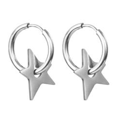 lxuebaix Luxus-Stern-Ohrschnalle-Creolen für Frauen und Mädchen, koreanische Mode, minimalistische Pentagramme, Ohrclips, Ringe, Schmuck, Freund von lxuebaix