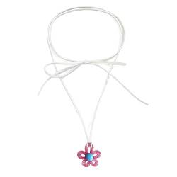 lxuebaix Mode-Halskette mit Blumen-Anhänger für Frauen, Freundin, trendige Schlüsselbeinkette, Sommer-Halsband, Urlaub, Party, Schmuck, Geschenk von lxuebaix