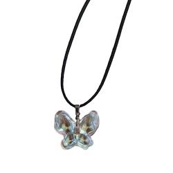 lxuebaix Schmetterling-Anhänger-Halskette, Harz, Schmetterlinge, Halsband, Schlüsselbeinkette für Frauen und Mädchen, Schlüsselbeinkette, ästhetischer Y2K-Schmuck von lxuebaix