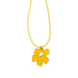 lxuebaix Süße Blumen-Anhänger-Halskette für Frauen, Freundin, unregelmäßige Blumen-Halsband, modische Acryl-Schlüsselbeinkette, Schmuck, Geschenk von lxuebaix