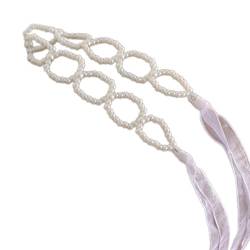 lxuebaix Trendy Schnürseil Schlüsselbeinkette Perlen Halskette Modischer Schmuck Haarband Stilvolles Accessoire Perfektes Geschenk für Frauen von lxuebaix