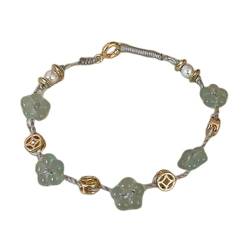 lxuebaix Verstellbares Schnurfaden-gewebtes Armband, Vintage-Harz-Blumen-Charm-Armband, modische geflochtene Armbänder, Freundschaftsschmuck von lxuebaix