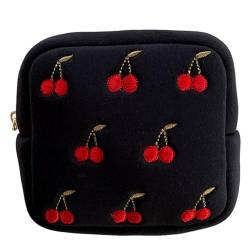 lxuebaix wasserdichte Kirsch-Make-up-Tasche, modische Herbst-Kosmetiketuis, Damen-Make-up-Organizer, Kulturbeutel, Reise-Kosmetiktaschen von lxuebaix