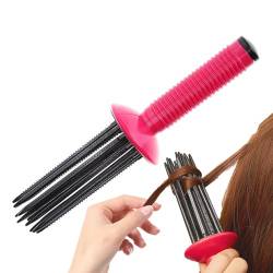lyanny Lockenwickler-Kamm, flauschiger Lockenwickler-Kamm, Luft-Locken-Haarbürste, Locken-Haarkamm-Styler, rutschfeste Haar-Styling-Werkzeuge für Frauen und Mädchen von lyanny