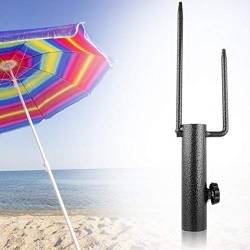 lyrlody Sonnenschirm Anker, 15 Zoll Edelstahl Strandschirm Sand Anker Schirmständer Stand Fahnenstange Halter für Garten Sport Picknick und andere Outdoor-Aktivitäten von lyrlody