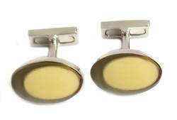 festliche Manschettenknöpfe silbern weisser Emaille quadratisch 18 mm + Silberbox - festliche Accessoires für die Umschlagmanschette von magdalena r.