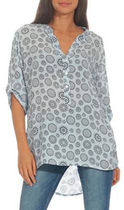 Malito Damen Bluse mit Print | Tunika mit ¾ Armen | Blusenshirt auch Langarm tragbar | Elegant - Shirt 6703 (hellblau) von malito more than fashion