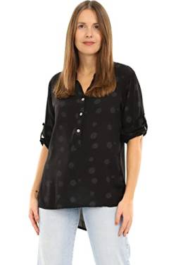 Malito Damen Bluse mit Print | Tunika mit ¾ Armen | Blusenshirt auch Langarm tragbar | Elegant - Shirt 6703 (schwarz) von malito more than fashion