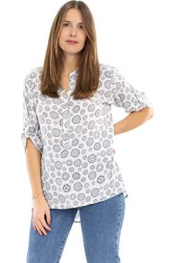 Malito Damen Bluse mit Print | Tunika mit ¾ Armen | Blusenshirt auch Langarm tragbar | Elegant - Shirt 6703 (weiß) von malito more than fashion