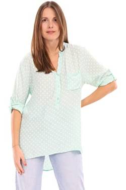 Malito Damen Bluse mit Punkten | Tunika mit ¾ Armen | Blusenshirt auch Langarm tragbar | Elegant - Shirt 3419 (Mint) von malito more than fashion