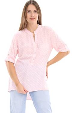 Malito Damen Bluse mit Punkten | Tunika mit ¾ Armen | Blusenshirt auch Langarm tragbar | Elegant - Shirt 3419 (rosa) von malito more than fashion